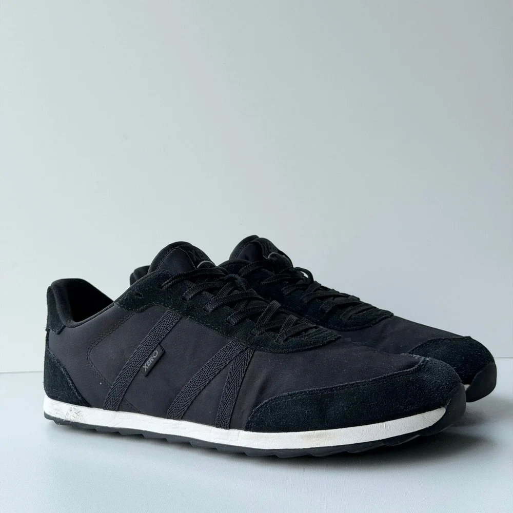 Xero Shoes Wynn Sneakers Mens 11 Black Barefoot Suede Minimalist Zero Drop